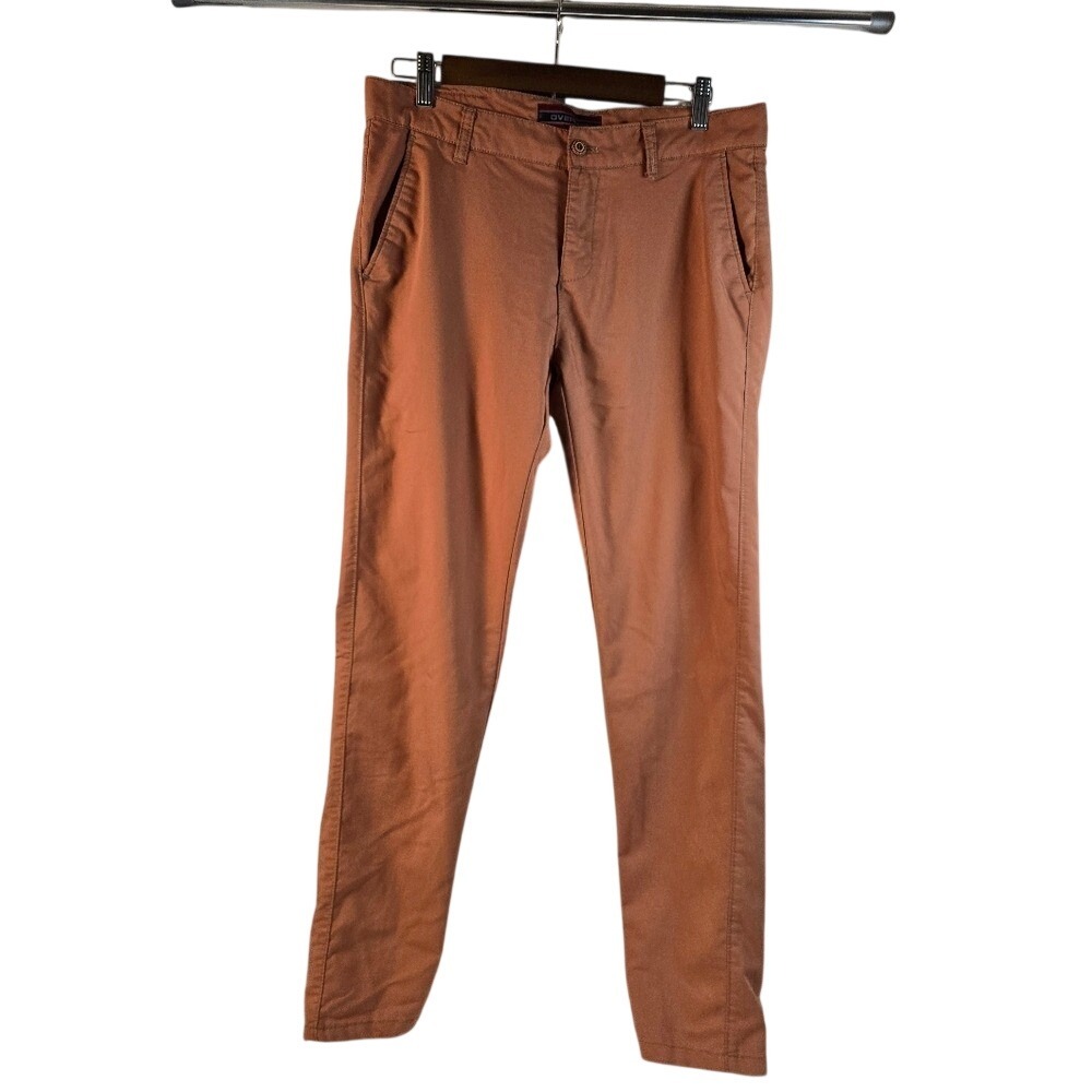 Overmen Terracotta Clay Slim Tapered‎ Chino Pants Casual Trousers